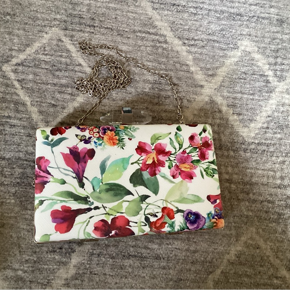 Lulu Townsend Multicolor Floral Clutch